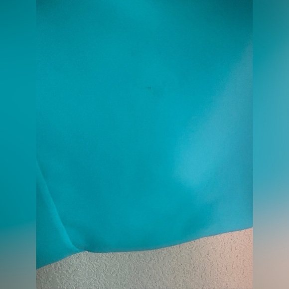 Diane Von Furstenberg Teal Aqua Blue Draped V-Neck Sleeveless Blouse S - Picture 5 of 8